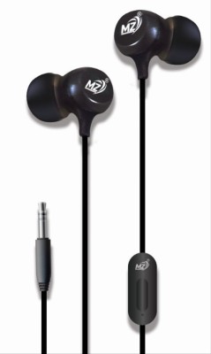 SANNO WORLD MZ earphone in-Ear Wired Earphone with Mic and Deep Bass HD Sound Mobile Headset Wired Headset(Black, In the Ear)