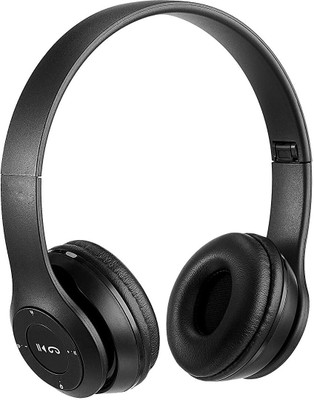 Techobucks Bluetooth On Ear Headphones MP3, FM & TF Card Reader With Mic, Upto 6 - 8 Hrs Bluetooth(Black, On the Ear)