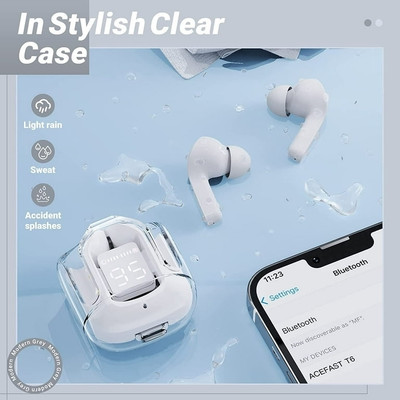 VDTECH M19 Bluetooth 5.2 Wireless Earbuds Touch Waterproof IP7X Bluetooth Headset Bluetooth(White, In the Ear)