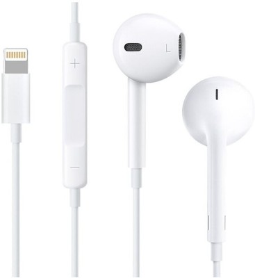 Muvit New Wired Earbuds High Bass For iphone 14/13/12/11 Pro max Wired Headset(White, In the Ear)