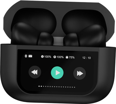Ozlre LED Display Earphones V8 Smart Wireless Cancelling Earbud ANC Touch Screen Bluetooth Gaming(Black, True Wireless)