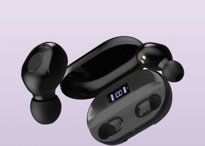 SACRO Y25_T2 Wireless Earbuds with Bluetooth 5.0 & Digital Display Bluetooth Headset(Black, In the Ear)