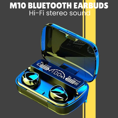 SACRO M10 Wireless (Earbuds) Power Bank LED Display with Deep Bass Stereo Sound Q16 Bluetooth(Black, True Wireless)