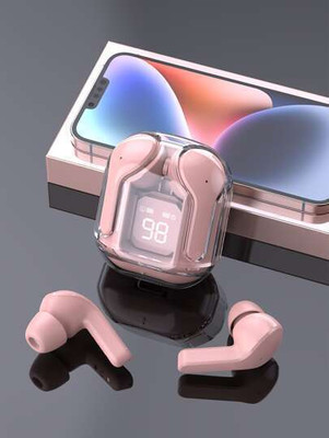 Pb Enterprises Smart Design UltraPods Buds With Charging Case White Bluetooth(Pink, In the Ear)