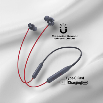 TWS Gaming Neckband With 58 Hrs Playtime, ENC, Fast Pairing Earphone_FM Bluetooth & Wired(Red, In the Ear)