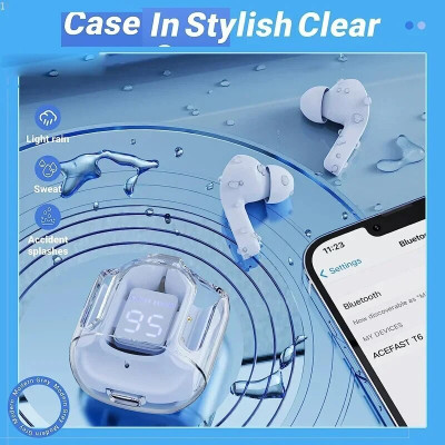 TECHMAZE T6 tws Earbuds Bt Headset Bluetooth(Blue, In the Ear)