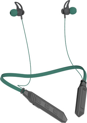 IZWI Crazy Sports Earphone Waterproof Neckband Headset ANC+ENC Noise Cancelling Bluetooth(GREEN 24HOUR BATTERY BACKUP, On the Ear)