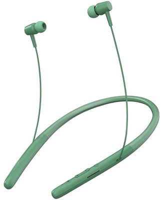 IZWI Wireless Headset Neckband Sports Earphone 5.0 Bt Stereo Fire Bass Bluetooth Headset(LITE GREEN, In the Ear)