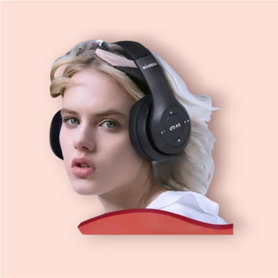 TWS Foldable Wireless Gaming Headphones with Mic and Surround Sound_FW Bluetooth & Wired(Black, On the Ear)