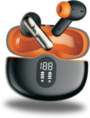 CIHROX Super Bud 200Plus with 60HRS Playback, Quad Mics ENx Technology & 13mm Drivers Bluetooth(Black, Orange, In the Ear)