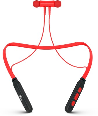 AAMS 101 Wireless Neckband with Mic Upto 60Hr Playtime,IPX7, Rapid Charge (Red) Bluetooth Headset(Red, In the Ear)