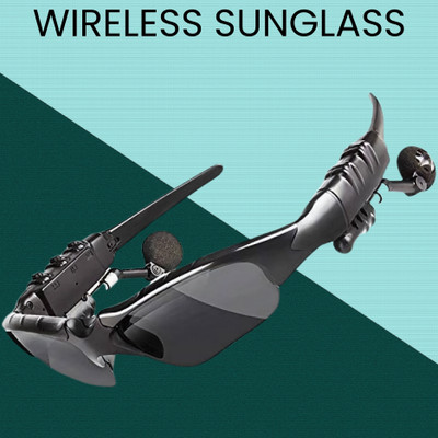 GUGGU Sunglass with (Bluetooth Earbuds) Music and bluetooth headset and micY118 Bluetooth(Black, On the Ear)