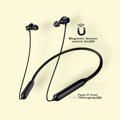 house of common 48 Hours Playtime Bluetooth Wireless Neckband Headphones Earphone_JZ Bluetooth & Wired(Black, In the Ear)