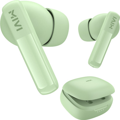 Mivi Duopods K2, 40Hrs PT, HD Call, Fast Charging, 50ms Latency,IPX4, Voice Asst.5.3v Bluetooth(Mint Green, True Wireless)