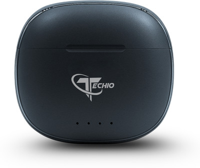 Techio ATOM 90 Earbuds A12 Fast Charging, Deep Bass, 50H Battery Bluetooth(Black, True Wireless)