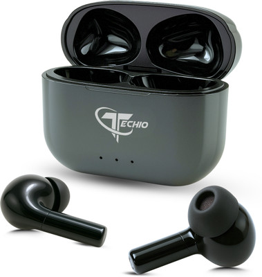 TECHIO Buds Xero True Wireless Earbuds A2 | 12.4mm Drivers | 50dB ANC | 50Hrs Battery | Bluetooth(Black, True Wireless)