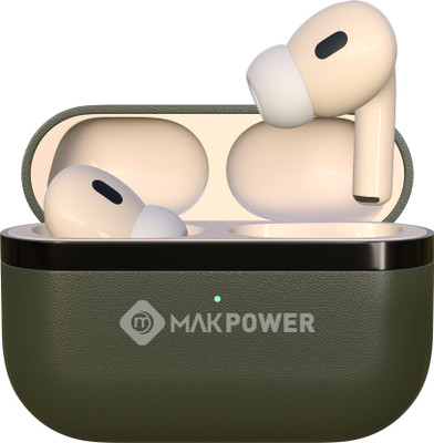 MAK POWER JET Bass, 40h Backup ENC Fast Charging Perfect for Music, TWS Earbuds Wireless Bluetooth(Green, True Wireless)