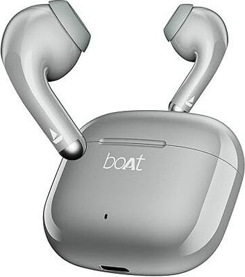 boAt Airdopes 101v2, Flex Fit Tips,13mm Drivers, Stream Ad Free Music via App Support Bluetooth(Cloudy Grey, True Wireless)
