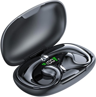 HY JR02 Open Ear Earbuds Bluetooth(Black, In the Ear)