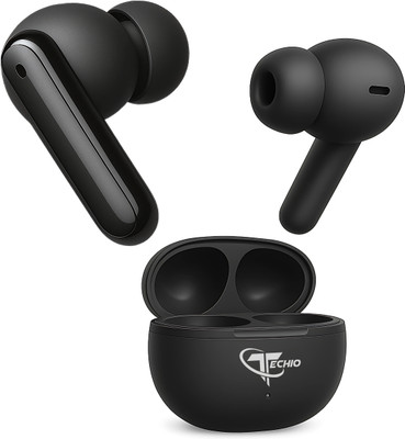 Techio Nirvana ION Best Bluetooth Earbuds for Gaming, Music, and Calls Bluetooth(Black, True Wireless)