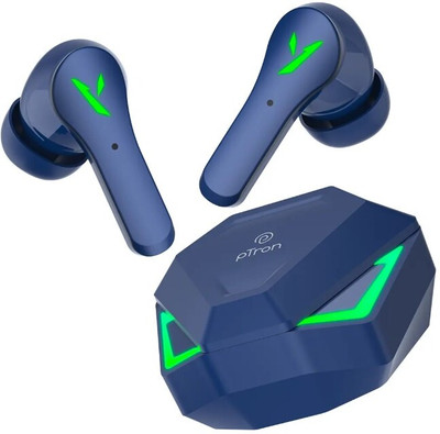 PTron Bassbuds Rogue w/ 40ms Game Mode, 50Hrs Playtime, Pristine Sound, AI-ENC Calls Bluetooth Gaming(Blue, True Wireless)