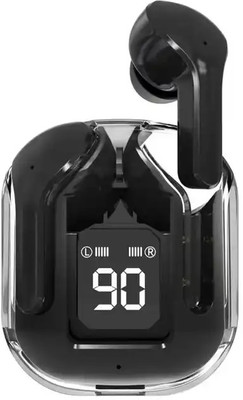 SMART SPHERE Wireless Earbuds with LED Digital Display and Transparent Case Bluetooth(Black, In the Ear)