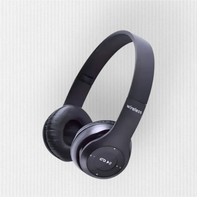 GDS High-Bass Wireless Headphones with Mic & SD Card, Long Runtime_BP Bluetooth & Wired(Black, On the Ear)