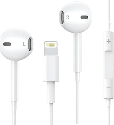 Vntex iPhone Earphones, Compatible with iPhone14/13/12/11/XR/XS/X/8/7/Pro/Max/Plus Wired Headset(IPHONE WIRED EARPHONE, White, In the Ear)