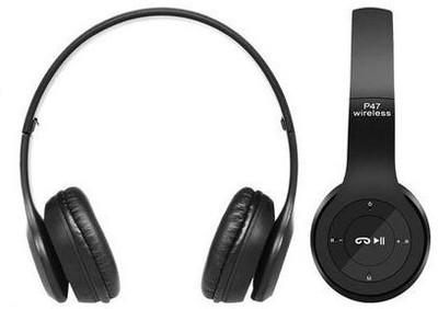 Techobucks Bluetooth On Ear Headphones with Mic,Upto 15 Hours Playback,Padded Ear Cushions Bluetooth(Black, On the Ear)