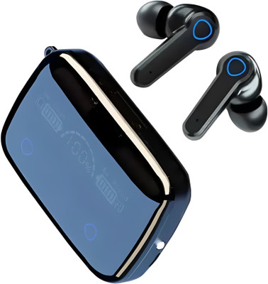 Seashot M19 Wireless Earbuds TWS 5.3 Large Screen Dual LED Digital Display Touch Bluetooth Gaming(Black, True Wireless)