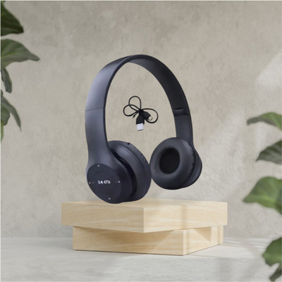AIZINA Wireless Gaming Headset with Bluetooth, Foldable Frame, and Mic_A5 Bluetooth & Wired(Black, On the Ear)
