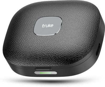 truke Mega 9 Buds w/ 24-bit Spatial Sound, 70H battery, Leather finish, 13mm Speakers Bluetooth(Charcoal Black, True Wireless)