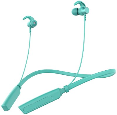 ZWOLLEX Wireless Magnetic Bluetooth Sports Neckband Headset with inbuilt mic headphone Bluetooth Headset(Green, In the Ear)