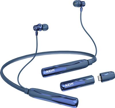 KDM A1 ALPHAneckband-bluetooth-earphones to 80 hours 300mAh (Blue, True Wireless) Bluetooth(Blue, In the Ear)