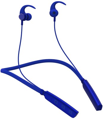 TEQIR Magnetic Bluetooth Sport Neckband Headset with inbuilt mic for Mobile & Tablet-5 Bluetooth Headset(Blue, In the Ear)