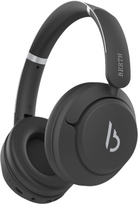 BERTH VE 250 with Upto 36 hours Playtime, 40 mm drivers, ENC technology Headphone Bluetooth(Black, True Wireless)