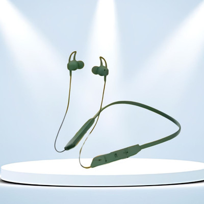 Clairbell BT Max Bluetooth Neckband Lightweight, Wireless Noise Cancellation with Mic O93 Bluetooth(Green, In the Ear)