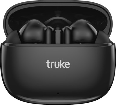 truke Buds Elite V2 TWS w/ 70Hrs*,10mm Driver, Quad Mic ENC, Gaming Mode, Fast Charge Bluetooth(Pure Black, True Wireless)