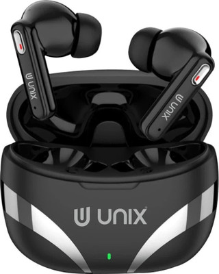 Unix Wireless Buds Wings with 40 hours Battery life & Quad Mic 13mm Driver Bluetooth(Black, True Wireless)