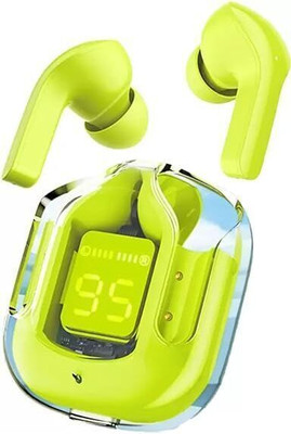 SFZ Ultrapods TWS Bluetooth Earbud with Charging Case and LED Digital Display 30 hrs Bluetooth(Green, In the Ear)