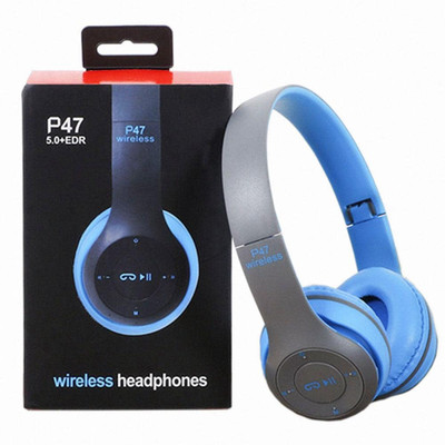 Worricow Lastest Wireless Headphone & Mic HD Bass Clear Sound Bluetooth Gaming Headset Bluetooth(Blue, On the Ear)