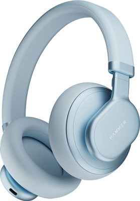 Hammer Bash Max Wireless Over the ear Deep Bass 18hr Playtime Touch Control V5.3 Bluetooth(Blue, On the Ear)