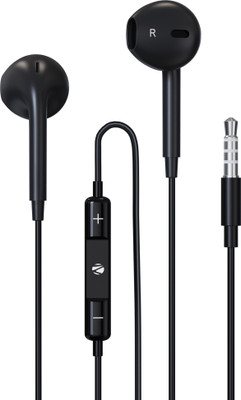 ZEBRONICS Zeb-Buds 30, with In-Line Mic, 3.5mm Jack, 14mm drivers, Volume Control, Durable Wired(Black, In the Ear)