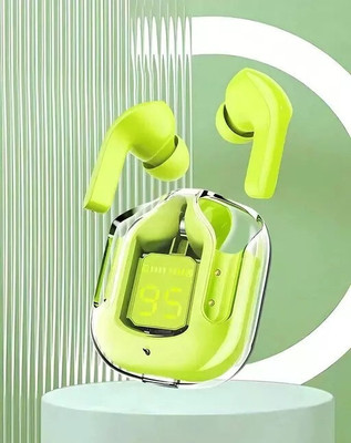 Mid Light Premium design UltraPods Buds EP07 Transparent With Charging Case M19 Bluetooth(Green, True Wireless)