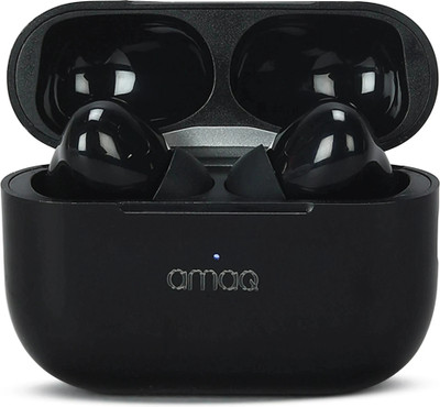 amaq TWS Earbuds with AI Touch, 60H Playtime, 3D Sound, iOS Connector Bluetooth(Black, In the Ear)
