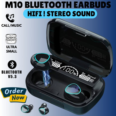 Clairbell M10 Wireless Earbuds TWS 5.1 LED Digital Display Touch Bluetooth HeadphoneK489 Bluetooth(Multicolor, True Wireless)