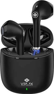 VRUX TWS Earbuds 5.3 Touch Control Type-C Charging 30 Hours Playback Bluetooth(Black, True Wireless)