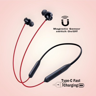 GDS Bulllets- MAGNETIC POWER OFF/ON 52Hr Playtime Headphone Bluetooth Neckband_ZQ Bluetooth & Wired(Red, In the Ear)