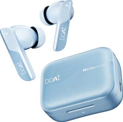 boAt Airdopes 800 w/ Dolby Audio, 4 Mics AI-ENx Tech, Titanium Drivers & ASAP Charge Bluetooth(Interstellar Blue, True Wireless)