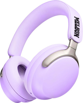 Melbon Pulse Bass Wireless Over-Ear Headphones with Bluetooth 5.3 & Noise Cancellation Bluetooth(Purple, True Wireless)